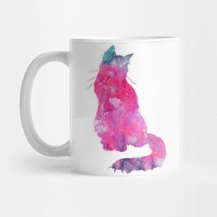 Pink Cat Watercolor Painting Mug